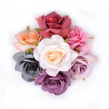 5pcs 7cm umetne rože svilene dvignila glavo Za poročno dekoracijo doma DIY venec album ročno pribor Rosa cvet
