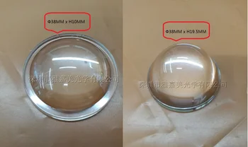5pcs Ravno-konveksna Leča Baklo Stekla s Premerom 38 MM in Višina 19,5 MM in 10 MM Optično LED Objektiv