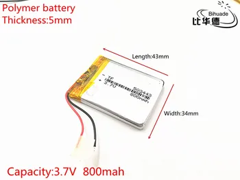 5pcs/veliko 3,7 V 800mAh 503443 Litij-Polymer Li-Po baterija li ionska Baterija za Polnjenje celic Za Mp3, MP4 MP5 igrača za mobilne naprave bluetooth