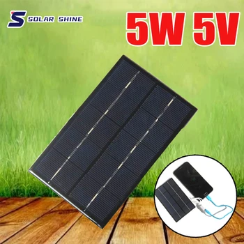 5V 5W USB solarnimi Zunanji Prenosni Solarni Polnilnik Polysilicon Potovanja DIY Solarni Prenosni Polnilec Generator za Dropshipping