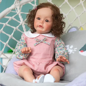 60 cm Rodi Punčko Luštna Punca Baby Silikona in Bombaž Telo Prerojeni Baby Doll prava Princesa Lutka