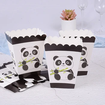 6pcs Panda Kokice Polje Otroci Rojstni dan Dobave Panda Škatle Happy Birthday Kokice Škatle Panda Stranka Dobave