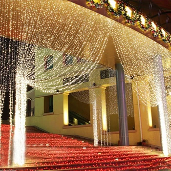 6x3M 600 LED Zavese Niz Svetlobo na Prostem, Doma Počitnice Božič Poroko Dekorativne LED ledenica Niz Vila Luči