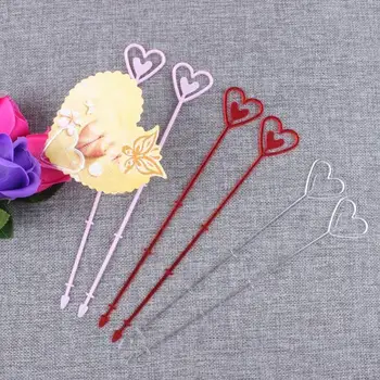 80 Kosov Šopek za Kartico sim Dekorativni Prilagodljiv Romantično Barva Srce Oblika Anti-slip Cvet Kartico Posnetek za Šopek rož