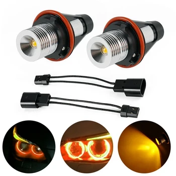 8000K Amber LED Angel Eye Marker Halo Žarnice Svetilke za -BMW E39 E53 E60 E63 E64 E66 E87 5 6 7 X3 X5 [Pakiranje 2 Kos]