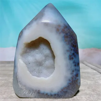 Agate Druzy Quartz Crystal Točka Stolp Gemstone Geode Freeform Palico Fengshui Doma Dekoracijo Moda Ornament