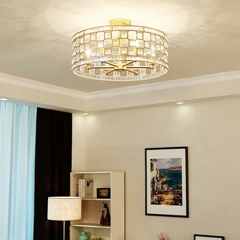 Ameriški kristalno stropne svetilke K9 Evropske spalnica restavracija lučka Princesa soba razkošje svetlobe žarnice zlato krog poročno sobo, lučka