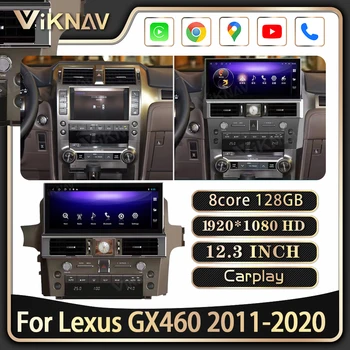 Android avtoradio Z zaslonom Za Lexus GX460 2011-2020 GPS Navigacija 12.3 palčni Auto Multimedijski Predvajalnik Videa, Brezžični Carplay