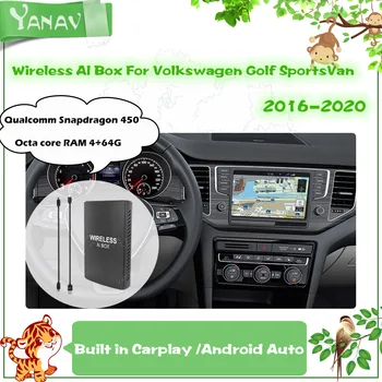 Android Mini Brezžična AI Polje Za Volkswagen Golf SportsVan 2016-2020 Qualcomm Avto Smart Box CarPlay Plug and Play, YouTube, Google