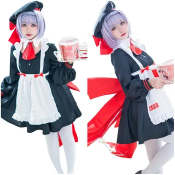 Anime Genshin Vpliv x KFC Noelle Devica Obleko Cosplay Kostum Halloween Carnival Obleko