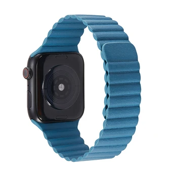 Apple Watch Band Močno Magnetno Usnje Zamenjava Pasu Zanke Manšeta