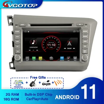 AVGOTOP Android 11 WINCE GPS Bluetooth avtoradio, Predvajalnik DVD-jev za HONDA CIVIC 2012 LHD 2G 16 G MP3, MP4 Wifi Vozila Večpredstavnostnih