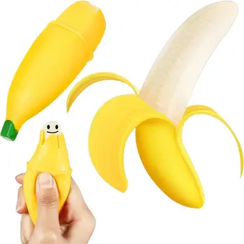 Banana privoščite kavico ali koktejl Igrače Elastična Simulacije Peeling Banana Stisnite Igrača Zdravljenje Zabavno Stres Razbremenilna Anti-stres Za Najstnike, Odrasle