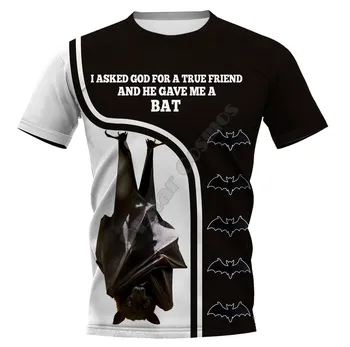Bat 3D Tiskane majice s kratkimi rokavi ženske, za moške Poletne Priložnostne Tees Kratek Rokav T-majice Kratek Rokav Padec Ladijskega prometa