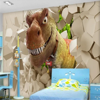 beibehang 3D Stenske Plošče za Ozadje TV Ozadju Sodobne Umetnosti Zidana za dnevno Sobo, Veliko Doma Dekor Dinozaver iz stene