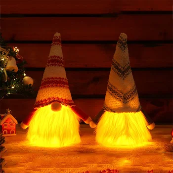 Božič Gnome Plišastih Santa Claus Lutka Dekoracijo LED Brezosebna Gonk Palček Ornament Vesel Božič Igrače Božič Navidad Noel Darila