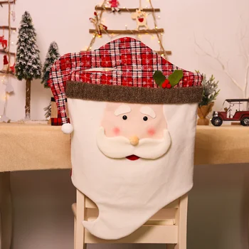 Božično Dekoracijo Stol Kritje Ustvarjalno, Srčkan Santa Claus Darilni Paket Stol Kritje Božič Restavracija Dom Stol Zadnji Pokrovček