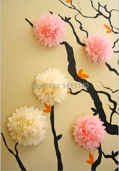 brezplačna dostava 10pcs/Lot (4 cm )10 cm tkiva papirja pom poms papirnate rože žogo poročni dekoracijo, za rojstni dan strank