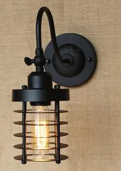 Brezplačna dostava Ameriški industriji lampshade stenske svetilke Retro Vintage Mansarda Industrijske svetilke-dimnik Stenske Luči Edison Žarnica