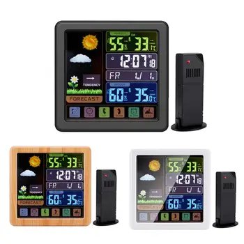 Brezžični Notranji Zunanji Termometer Budilka Vremenske Postaje Digitalne Temperature Higrometer Zaslon Na Dotik Z Zunanji Senzor