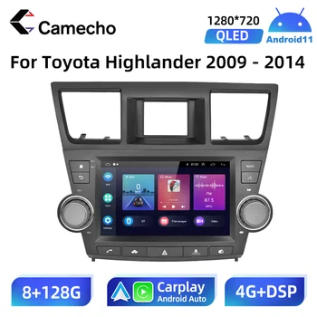 Camecho za Toyota Highlander 2009-2014 2Din avtoradio Centralne Večpredstavnostna Podporo Apple Carplay Avto Auto Play Android 4G LTE GPS