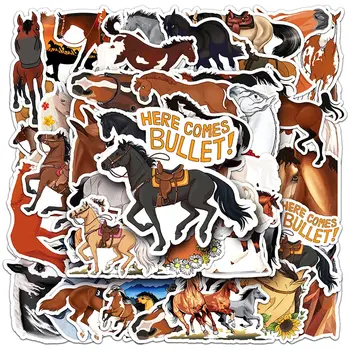 Cartoon Živali Konj Nalepke Otroci Igrače Nalepke, Tiskovine Laptop Dekor 50Pcs