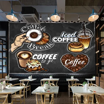 Custom Tabli Ročno poslikano Kave Ozadje Industrijske Dekor Zidana kavarna Cafe Popoldanski Čaj Restavracija v Ozadju Stene