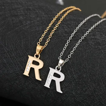 Darilo 1 angleščina črko R, moda srečen Monogram ogrlica 26 abeceda Začetni znak mati prijatelj priimek darilo nakit ogrlica