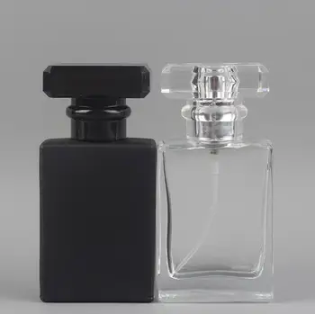 Debelo Črno in Jasno 30ML Kvadratnih Ravnega Stekla Parfum Spray Prenosni Prazno Steklenico 100 kozarcev