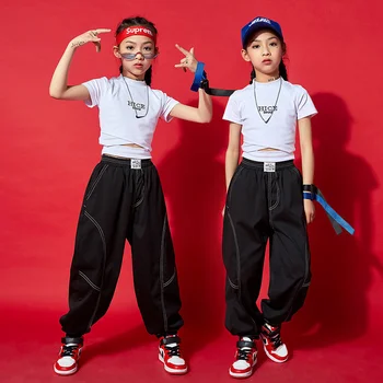 Dekleta hip hop hip hop hip hop poletni otroški modni brvi Modnih Oblačil popek so izpostavljeni jazz ples praksi obleko poletje