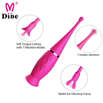 DIBE 7 načini vibrator lizanje vagina zajec muco silikonski klitorisa analni vibracije stimulator spolnih pralni odraslih igrače za ženske