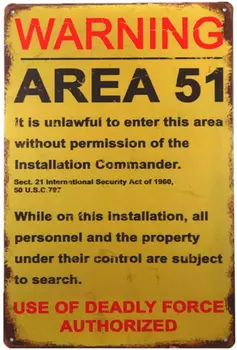 dingleiever-Smešno Okraski Letnik Opozorilni Znaki Area 51 Garaža Plakat na Prostem Dvorišče Znak, Smešna Darila