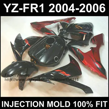 Dirke nadgradnje za YAMAHA YZF R1 fairings 2004 2005 2006 YZF1000 1 YZFR 04 05 06 rdeča črna oklep Polno injiciranje