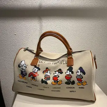 Disney Mickey risanka platneni torbici Minnie ženske moške messenger bag, velike zmogljivosti, torba
