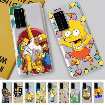 Disney Risanke Srčkan Simpsons Primeru Telefon za Samsung S10 S20 lite S21 plus za Redmi Note8 9pro za Huawei P20 Jasno Primeru