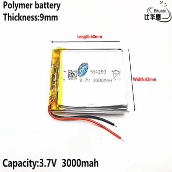 Dobro Qulity 3,7 V,3000mAH 904260 Polimer litij-ionska / Litij-ionska baterija za tablični računalnik BANKE,GPS,mp3,mp4