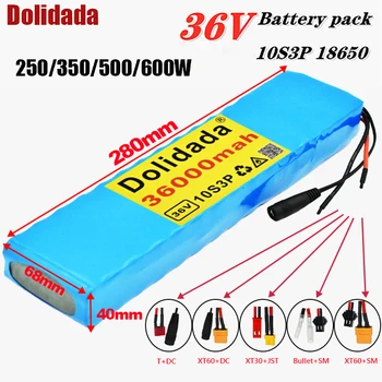 Dolidada 36V 36Ah 18650 Polnilna Litij-ionska Baterija 10S3P 600W Moči Spremenjen Kolo Skuter Električna Vozila z BMS