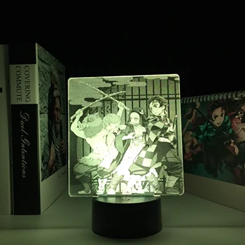 Dva Tona, LED Tabela Svetlobe Demon Helios Group Anime LED Lučka Dual Barve za Otroka Soba Dekor Darilo za Rojstni dan Manga Kimetsu Ne Yaiba