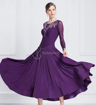 dvorana obleka ženska dvorana obleke ples vijolično prilagodite dvorana obleko konkurence lycra M-18221