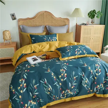 Egiptovski bombaž posteljnina nabor Kitajski svilnato cvet-ptica rjuhe za posteljo stanja zelo veliko