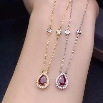 elegantno rdeče naravnih Ruby gemstone obesek za ogrlico ženske srebrni nakit pravi naravni ruby potrjeno dobre barve darilo za rojstni dan
