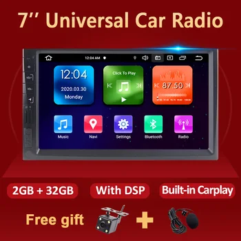 Eunavi 2Din Android 10 avtoradio Multimedijski Predvajalnik Videa, 2 Din Univerzalno glavne enote Stereo Carplay GPS Navigacija DSP USB št DVD