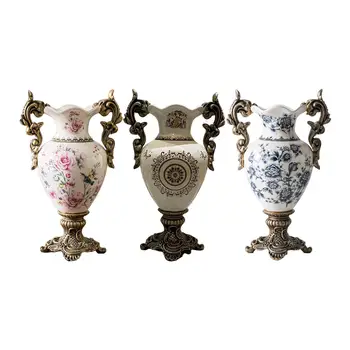 Evropski Stil Keramične Vaze Dekor Cvetlični lonček Tabela Centerpiece Ornament Posoda za Entryway Namizni Poročni Urad Kuhinja