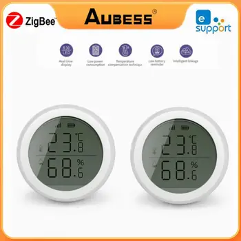 EWelink Zigbee Smart Temperatura Vlažnost Senzor Z LED Zaslon Zaprtih Higrometer APP Remote Monitor Uporabljati Z Tuya Zigbee Hub