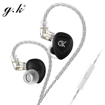 GK GSE Žične Slušalke 4BA+1DD Hibridno Tehnologijo in-Ear Slušalke Z Mikrofonom Snemljiv Kabel auriculares