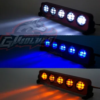 GWOLVES 5mode Aluminija flash Stroboskopske osvetlitve LED Luč za 1/10 1/8 Trax HSP HPI Pošast Kratek Rally Tovornjak Gosenicah rc deli