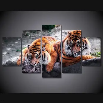 Hd Natisnjeni Dve Tigri Živali, Slikarsko Platno, Tiskanje Soba Dekor Natisni Plakat Sliko Platno Brezplačna Dostava/91131