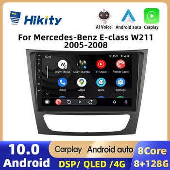 Hikity Android 2din avtoradio Za Mercedes-Benz E-class W211/CLS-razred 2005-2008 Večpredstavnostna Video Predvajalnik Navigacija GPS WIFI DSP