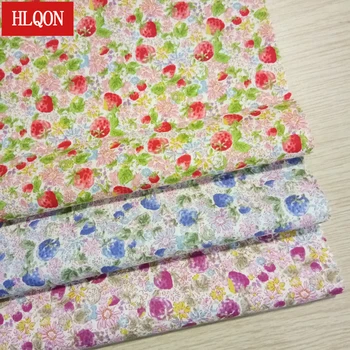 HLQON bombaža, tiskane, Jagode cvet tkanine, ki se uporabljajo za Quilting šiva obleko Tekstilne ženske oblačila krilo čevelj za 100x150cm