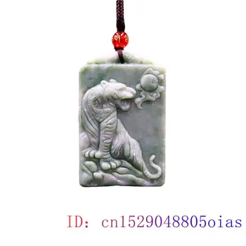 Jade Tiger Obesek Amulet Modni Nakit Gemstone, Darila Za Ženske Kitajski Ogrlica Čar Naravni Dodatki Vklesan